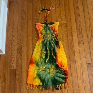 Colorful Tie-Dye Kids Dress Can Be an Outing dress, Costume Dress, or Cove-up
